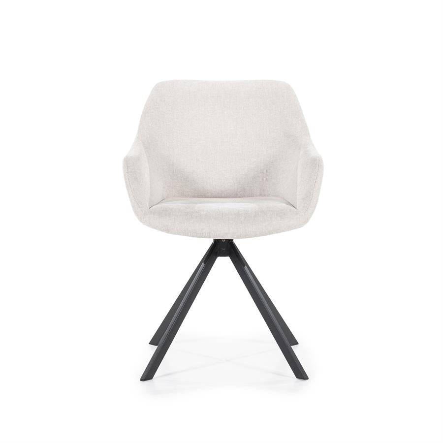 Stoel Mamé – stof & metaal beige houston