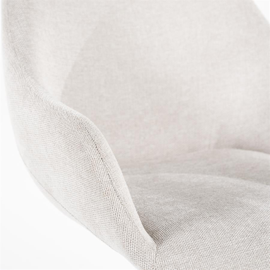 Stoel Mamé – stof & metaal beige houston