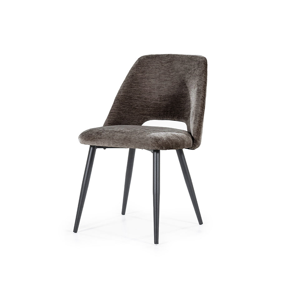 Stoel Esmee – polyester & metaal bruin mellow