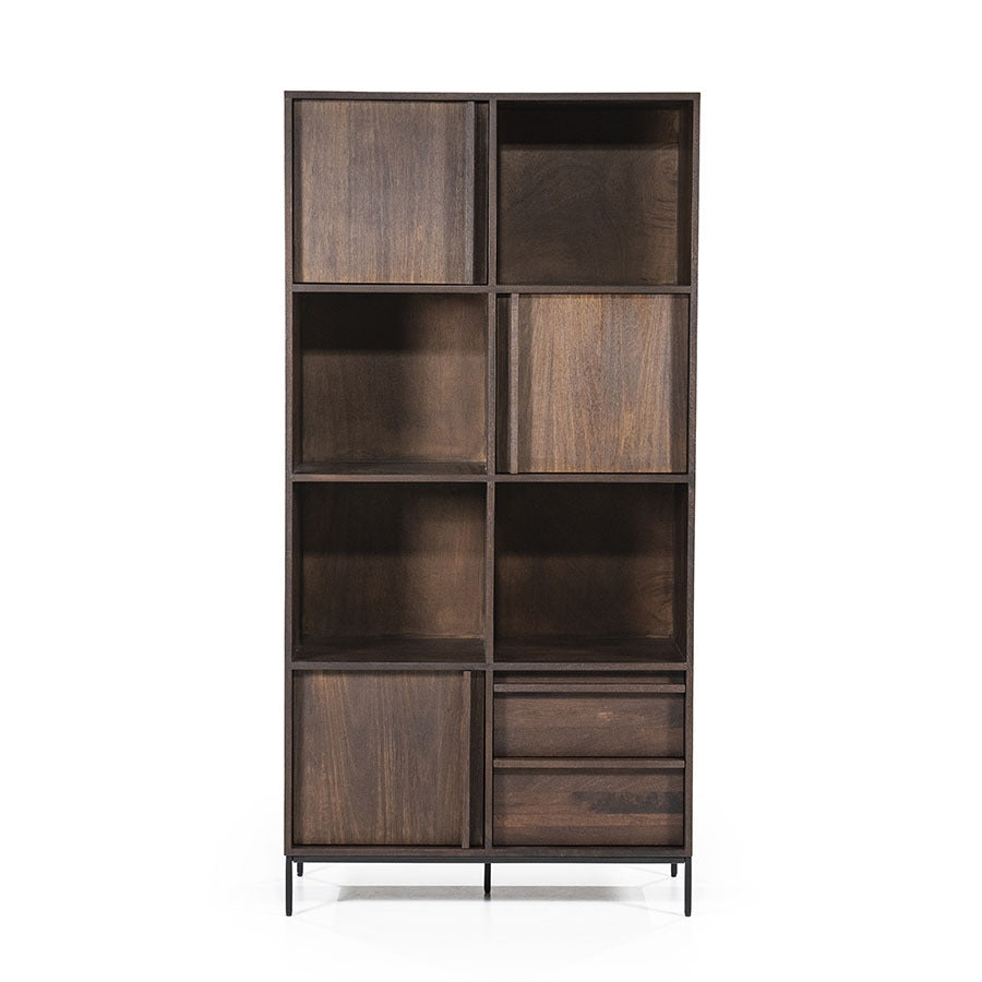 Kabinet Jimmy – mango hout & metaal bruin 3 deuren 2 laden