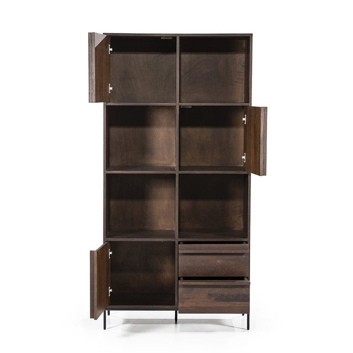 Kabinet Jimmy – mango hout & metaal bruin 3 deuren 2 laden