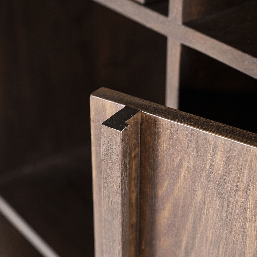 Kabinet Jimmy – mango hout & metaal bruin 3 deuren 2 laden