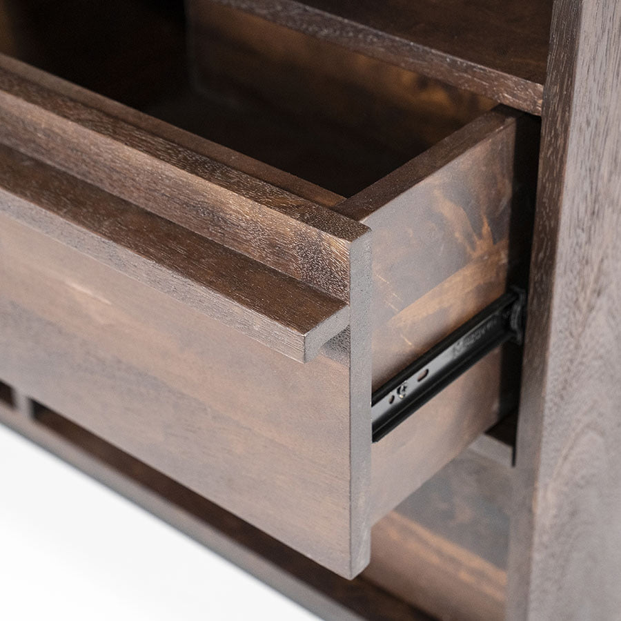 Kabinet Jimmy – mango hout & metaal bruin 3 deuren 2 laden