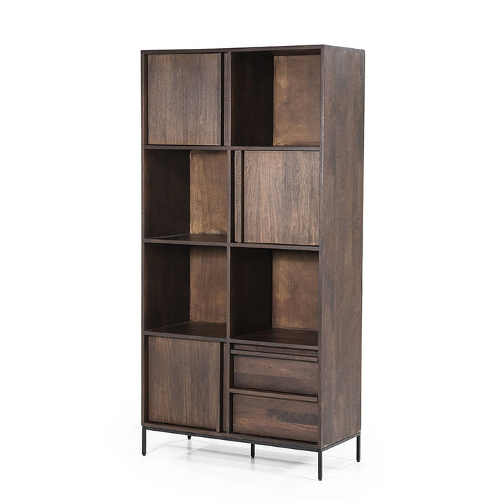 Kabinet Jimmy – mango hout & metaal bruin 3 deuren 2 laden