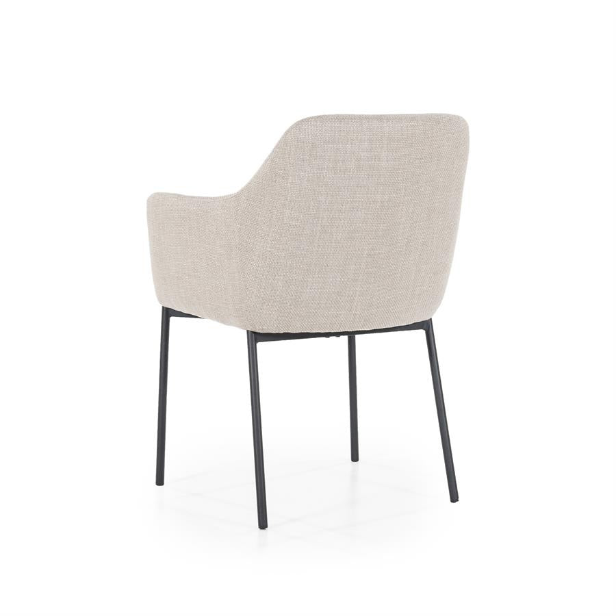 Stoel Paul – polyester & metaal taupe linea