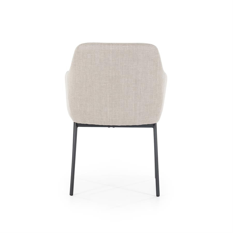 Stoel Paul – polyester & metaal taupe linea