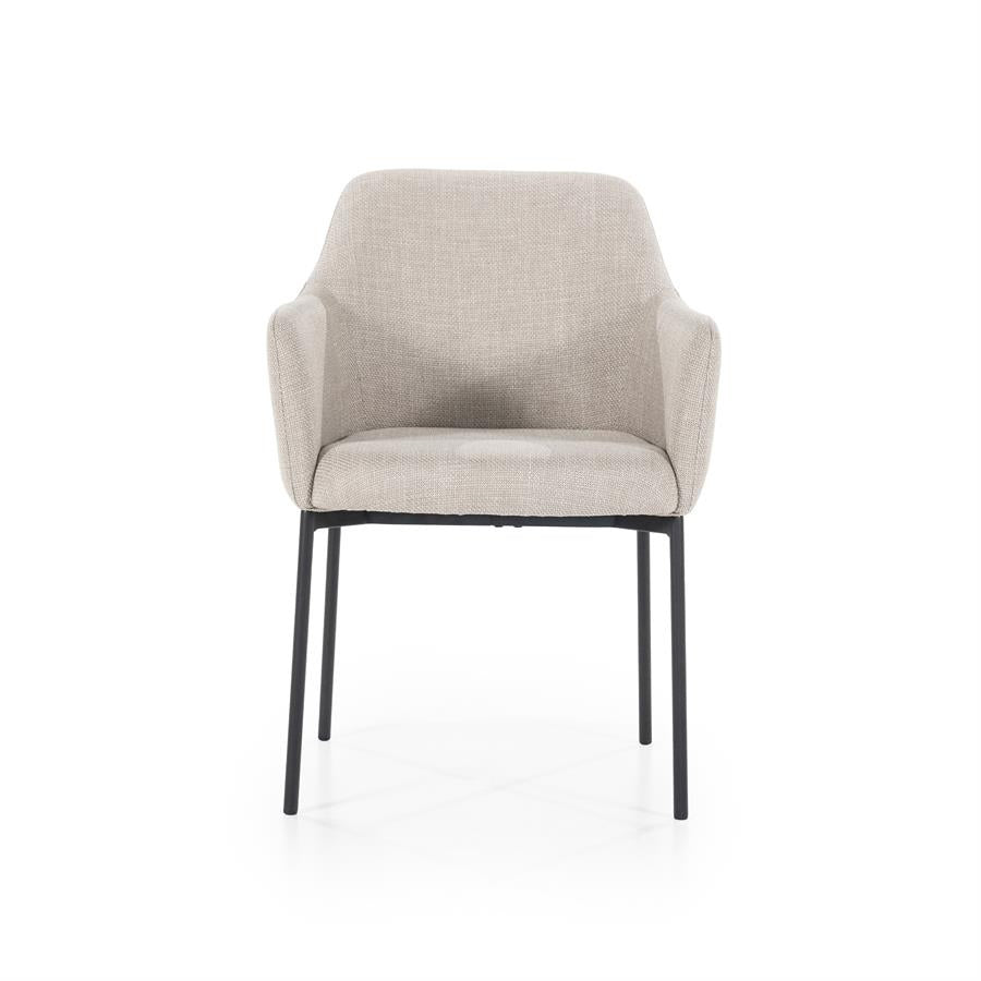 Stoel Paul – polyester & metaal taupe linea