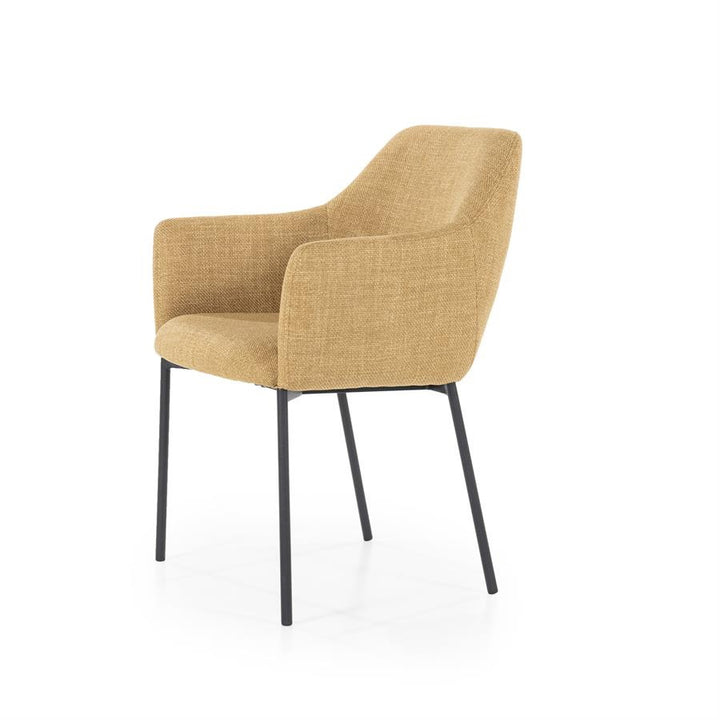 Stoel Paul – polyester & metaal mosterd linea