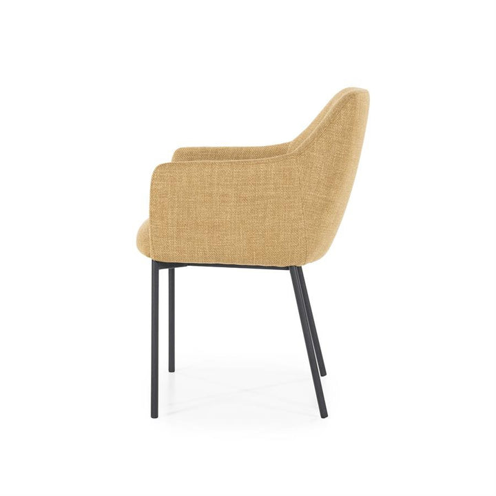 Stoel Paul – polyester & metaal mosterd linea