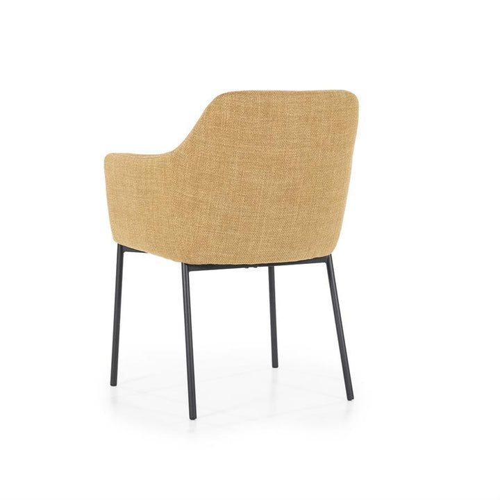 Stoel Paul – polyester & metaal mosterd linea