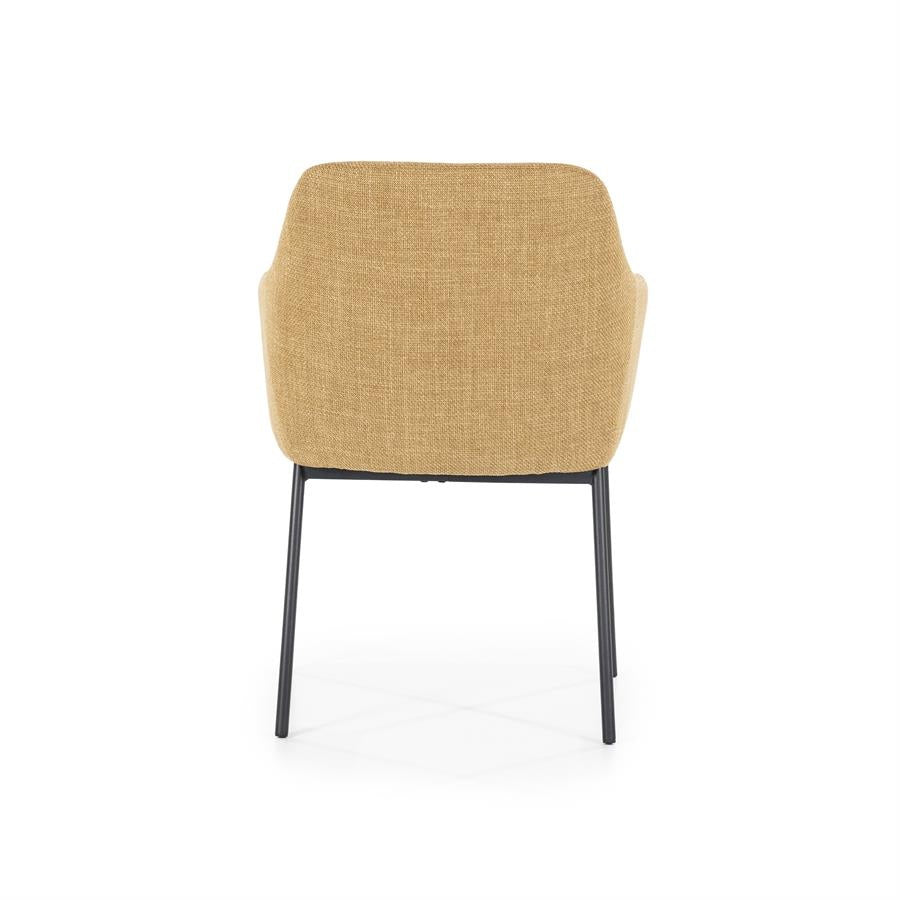 Stoel Paul – polyester & metaal mosterd linea