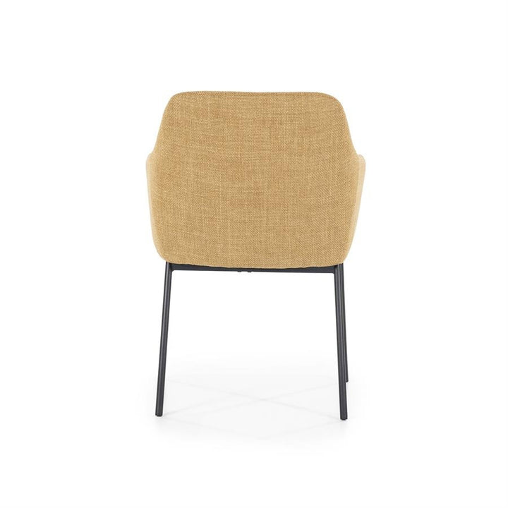 Stoel Paul – polyester & metaal mosterd linea