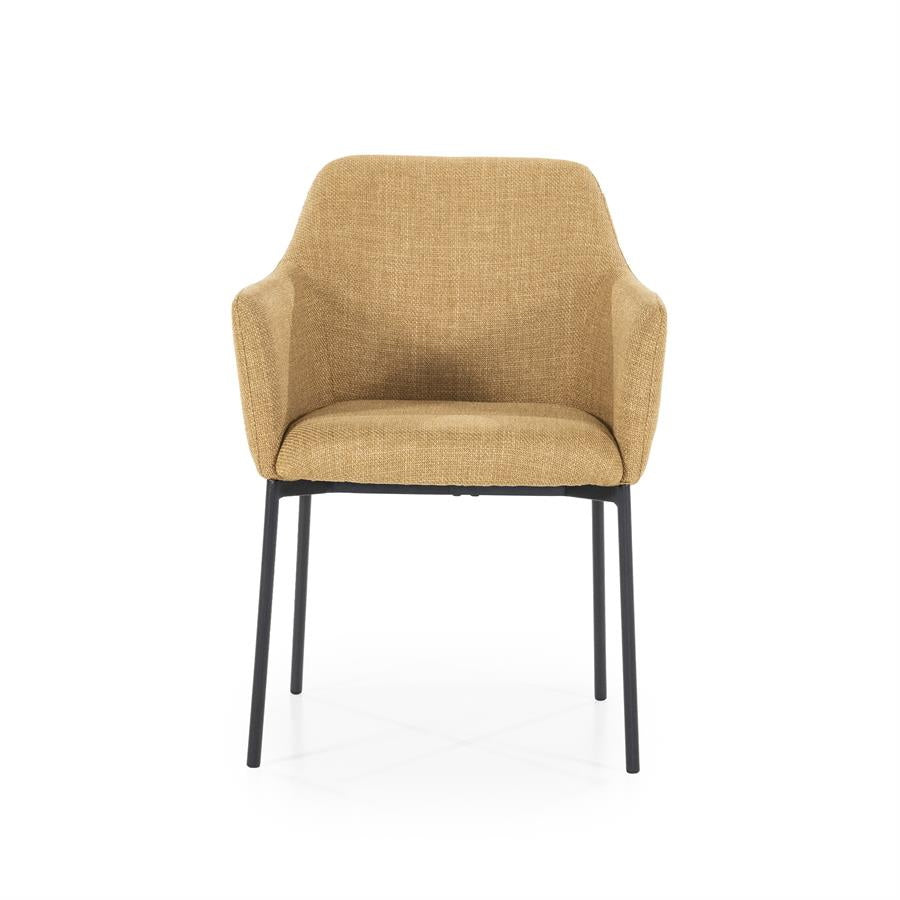 Stoel Paul – polyester & metaal mosterd linea