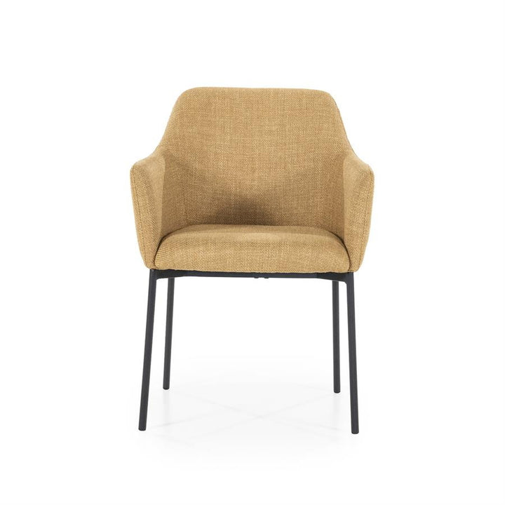 Stoel Paul – polyester & metaal mosterd linea