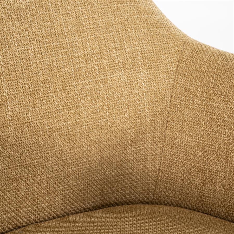 Stoel Paul – polyester & metaal mosterd linea