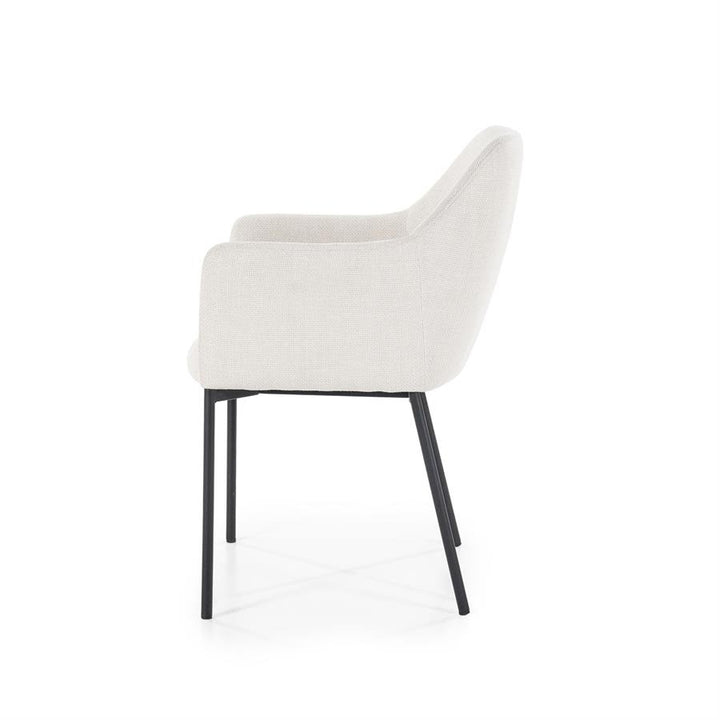 Stoel Paul – polyester & metaal beige linea