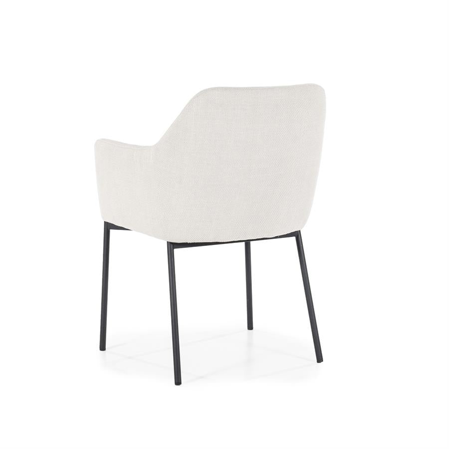 Stoel Paul – polyester & metaal beige linea