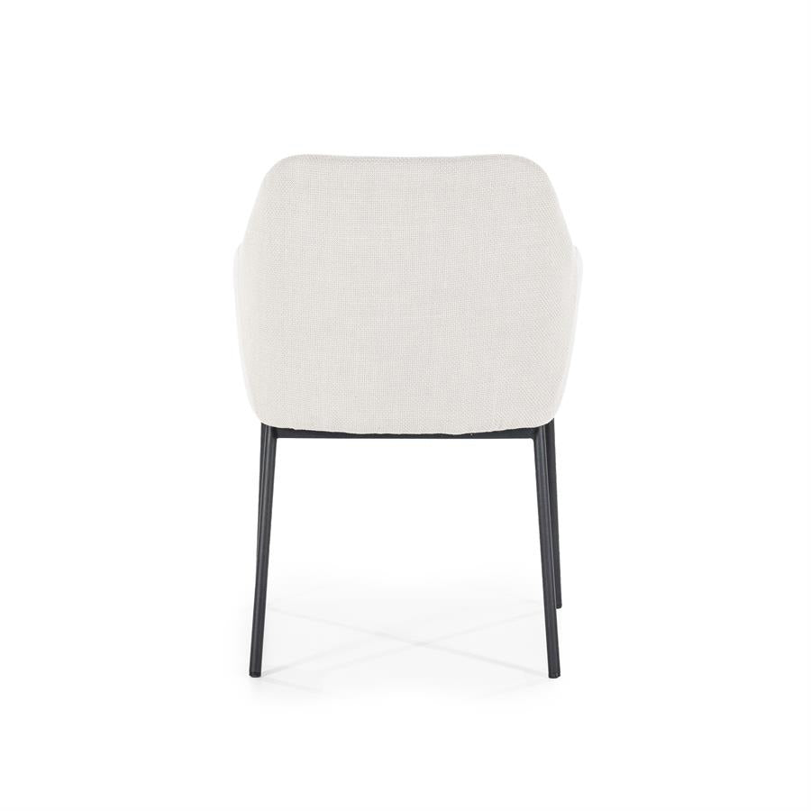 Stoel Paul – polyester & metaal beige linea