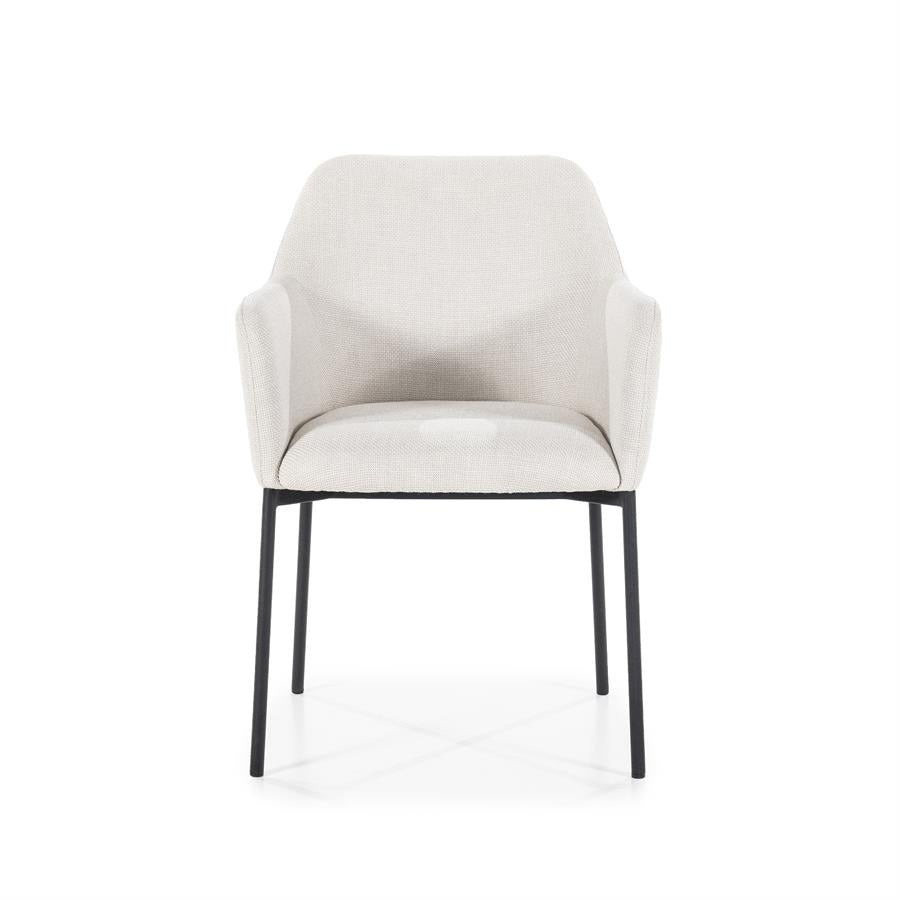 Stoel Paul – polyester & metaal beige linea
