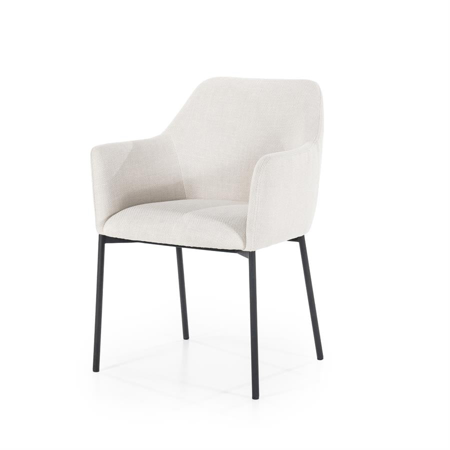 Stoel Paul – polyester & metaal beige linea