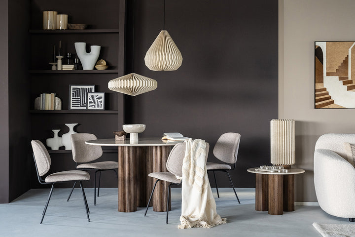 Bijzettafel Xavi – marmer & mangohout wit