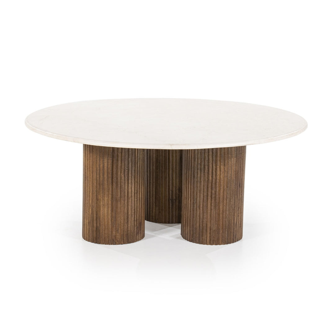 Salontafel Xavi – marmer & mangohout wit