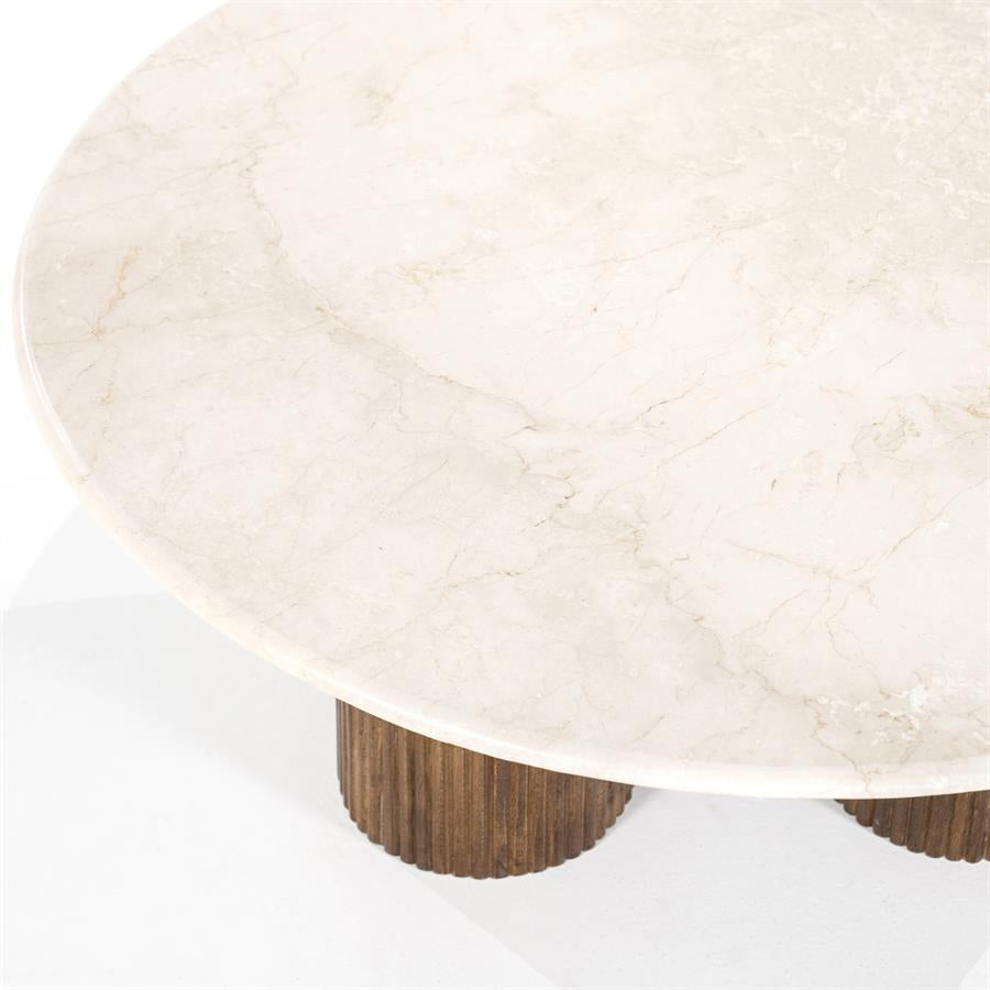 Salontafel Xavi – marmer & mangohout wit