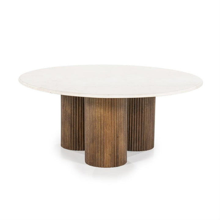 Salontafel Xavi – marmer & mangohout wit