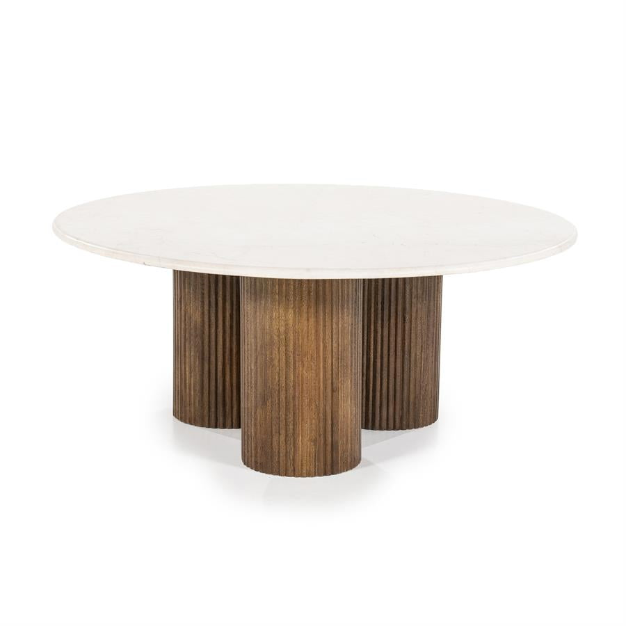Salontafel Xavi – marmer & mangohout wit