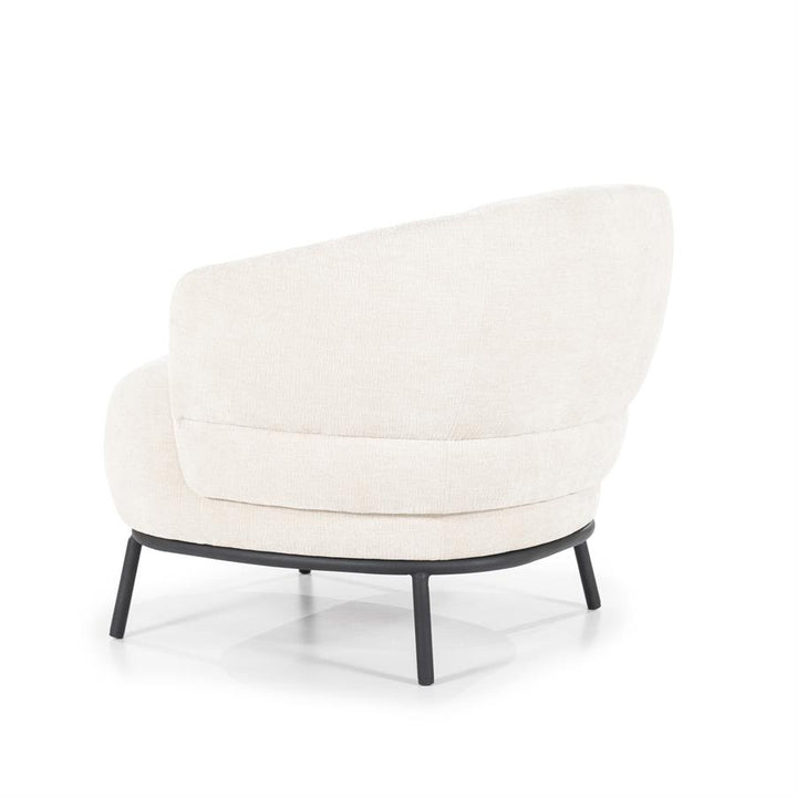 Fauteuil David – polyester & metaal beige safari