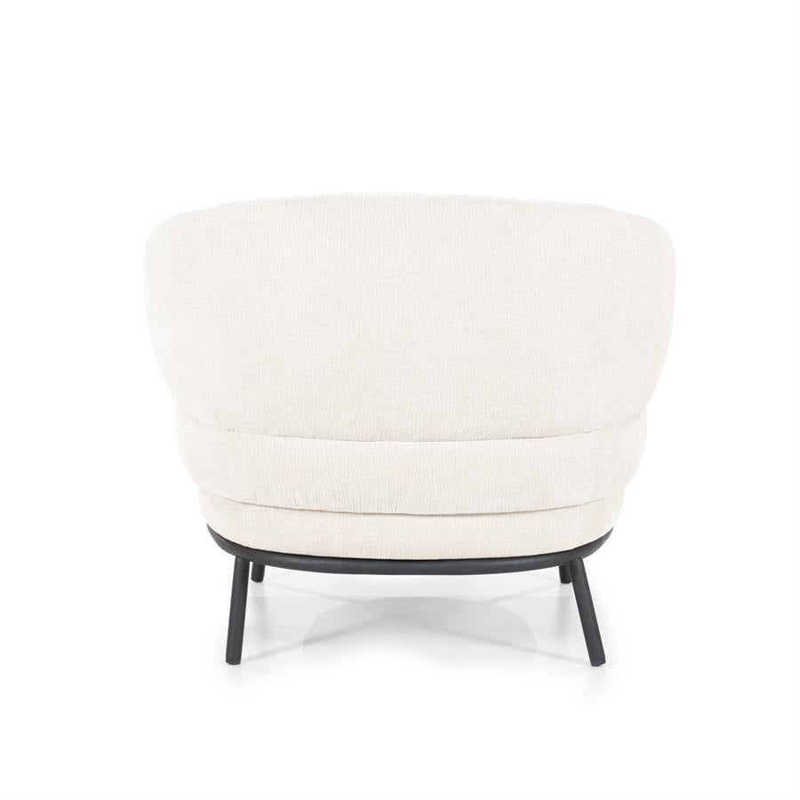 Fauteuil David – polyester & metaal beige safari
