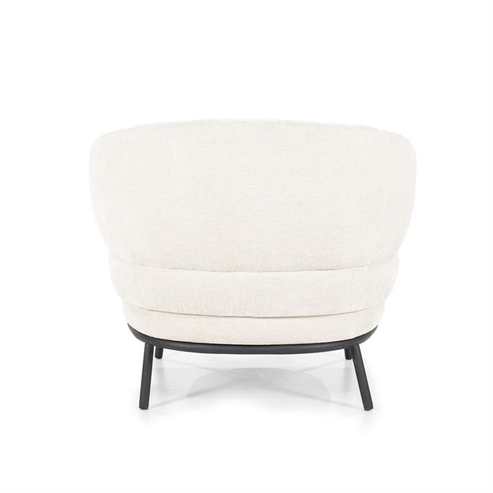 Fauteuil David – polyester & metaal beige safari