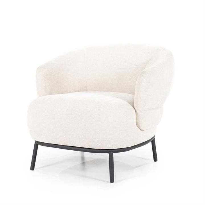 Fauteuil David – polyester & metaal beige safari