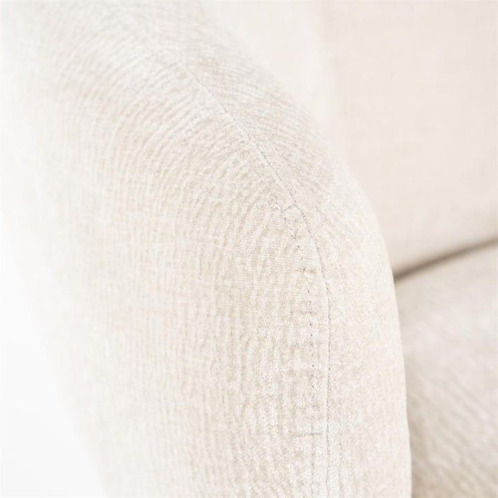Fauteuil David – polyester & metaal beige safari