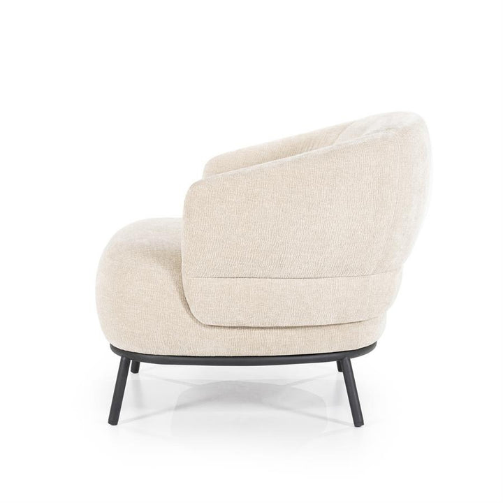 Fauteuil David – polyester & metaal taupe safari