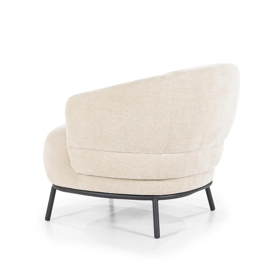 Fauteuil David – polyester & metaal taupe safari