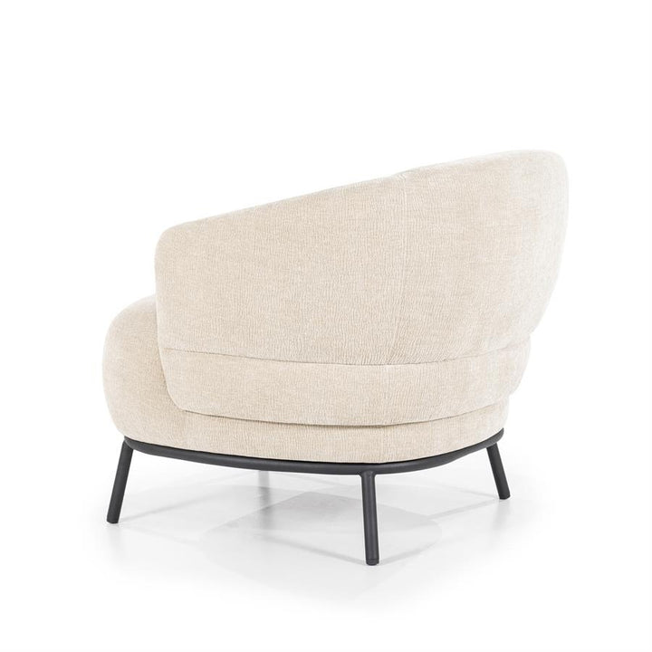 Fauteuil David – polyester & metaal taupe safari