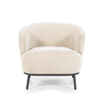 Fauteuil David – polyester & metaal taupe safari