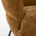 Fauteuil David – polyester & metaal mosterd safari