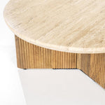 Salontafel Sara – mangohout & travertin beige