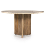 Eettafel Sara – mangohout & travertin beige