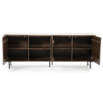 Dressoir Lio – mangohout & travertin 3drs. beige