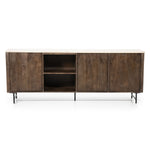 Dressoir Lio – mangohout & travertin 3drs. beige