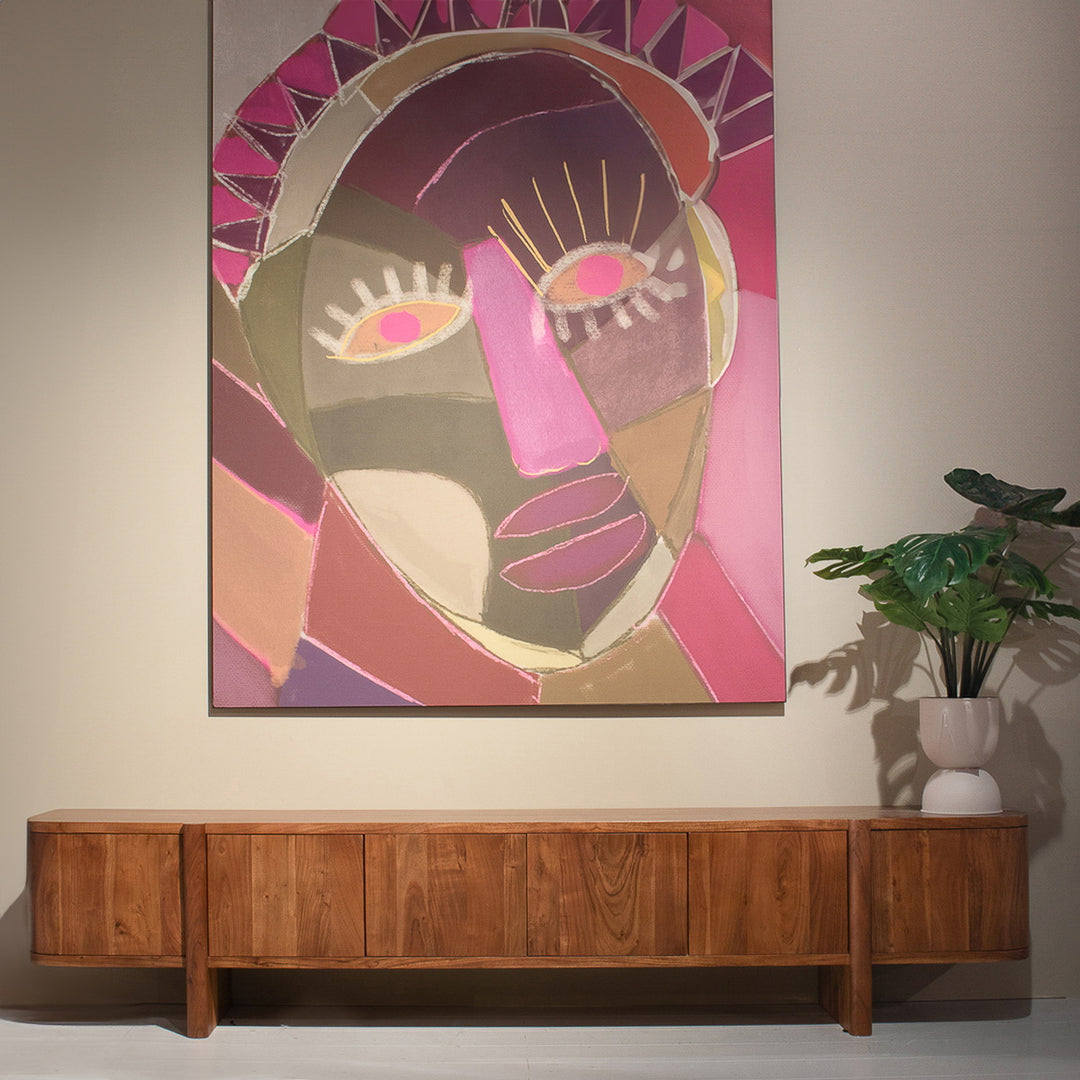 TV-meubel Julian – acaciahout naturel 6 deuren 240cm