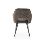Stoel Esmee met armleuning – polyester & metaal bruin mellow