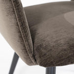 Stoel Esmee met armleuning – polyester & metaal bruin mellow