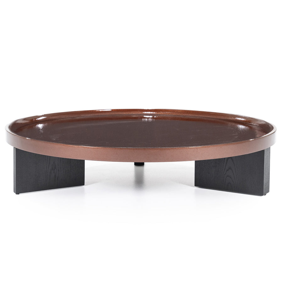 Salontafel Mayson – MDF & eikenfineer rood 120x120x25cm