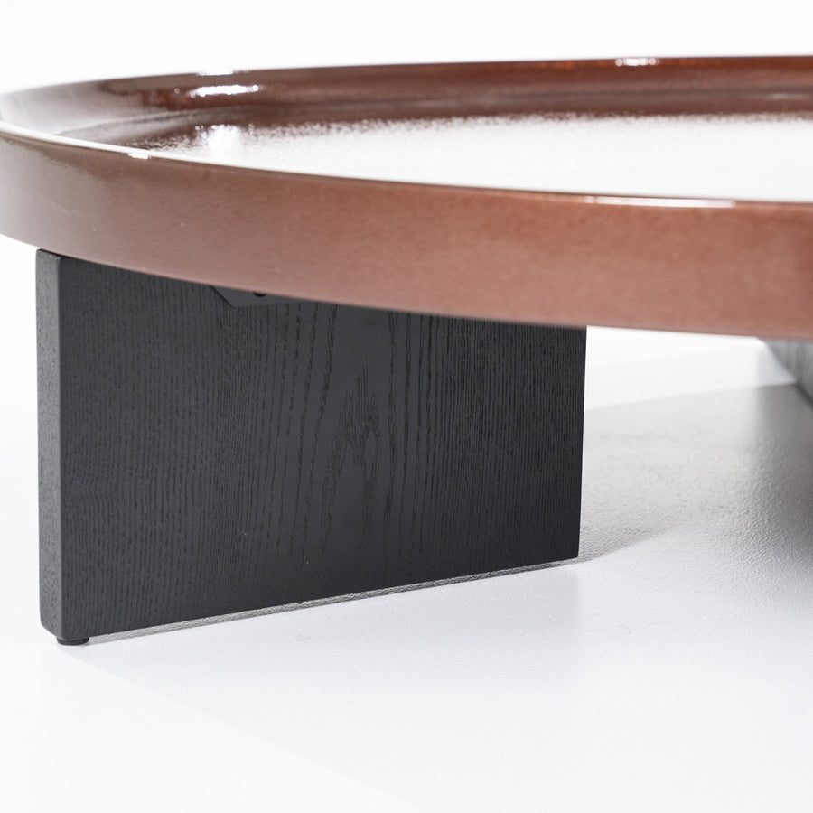 Salontafel Mayson – MDF & eikenfineer rood 120x120x25cm