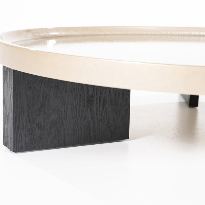 Salontafel Mayson – MDF & eikenfineer beige 120x120x25cm