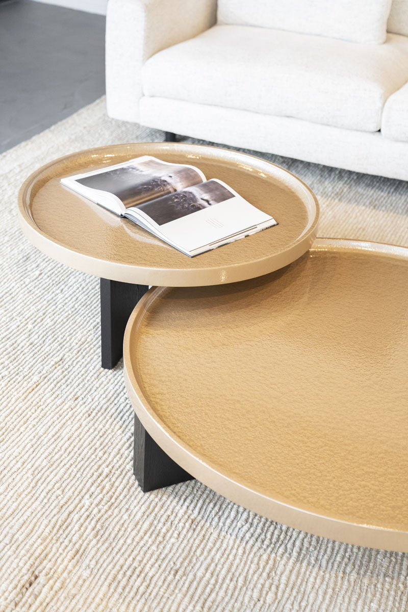 Salontafel Mayson – MDF & eikenfineer beige 120x120x25cm